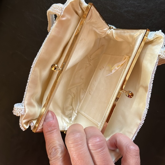 Vintage Beaded Hand Bag-White-7x5 - Picture 9 of 17